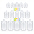 17 Pack Travel Pouches for Toiletries – TSA Compliant Leak Proof Refillable Liquid Pouches, Flat Travel Bottles for Shampoo Lotion Soap, Carry On Travel Containers 30ml 50ml 100ml