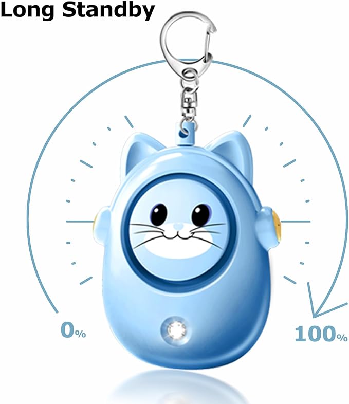 Personal Alarms for Women – 130dB Loud Siren, Safety Keychain with LED Light, Cute Cat Design Security Device for Women, Children, Elderly