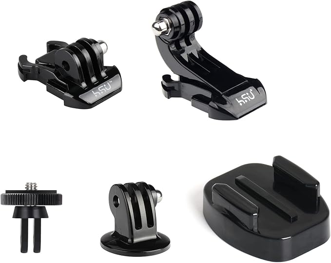 HSU Basic Adapter Grab Bag for GoPro - 13pcs Kit Including Quick Release Buckle, J-Hook Buckle, 3-Way Pivot Arms, Tripod Mount, Curved Extension Arm and Thumbscrews
