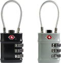 Suitcase Locks TSA Approved, Small Combination Cable Padlock, TSA Locks for Luggage, Combo Padlocks with Code for Backpack Zipper, Gym Locker, Ammo Can, Guitar Gun Case, Box (Black+Gray)