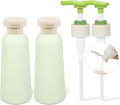 6.7oz Travel Shampoo Bottle with Flip Cap, Refillable Plastic Pump Bottles Dispenser for Soap, Shampoo, Lotions, Liquid Body Wash, Creams and Massage Oil (2Pack, 6.7oz/200ml)