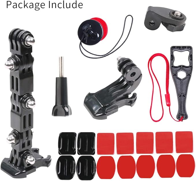 Motorcycle Helmet Chin Mount Kit Compatible with GoPro 13/12/11/10/9, DJI Action 6/5 Pro/4/3, AKASO and More Action Cameras