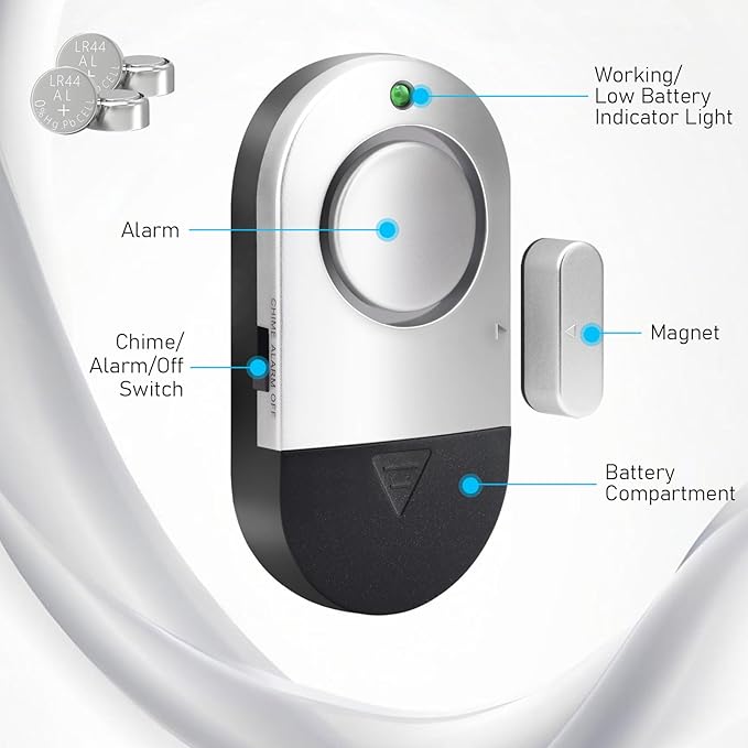 Window Door Alarm, Toeeson 120DB Pool Alarm for Kids Safety, Door Chime for Store Home