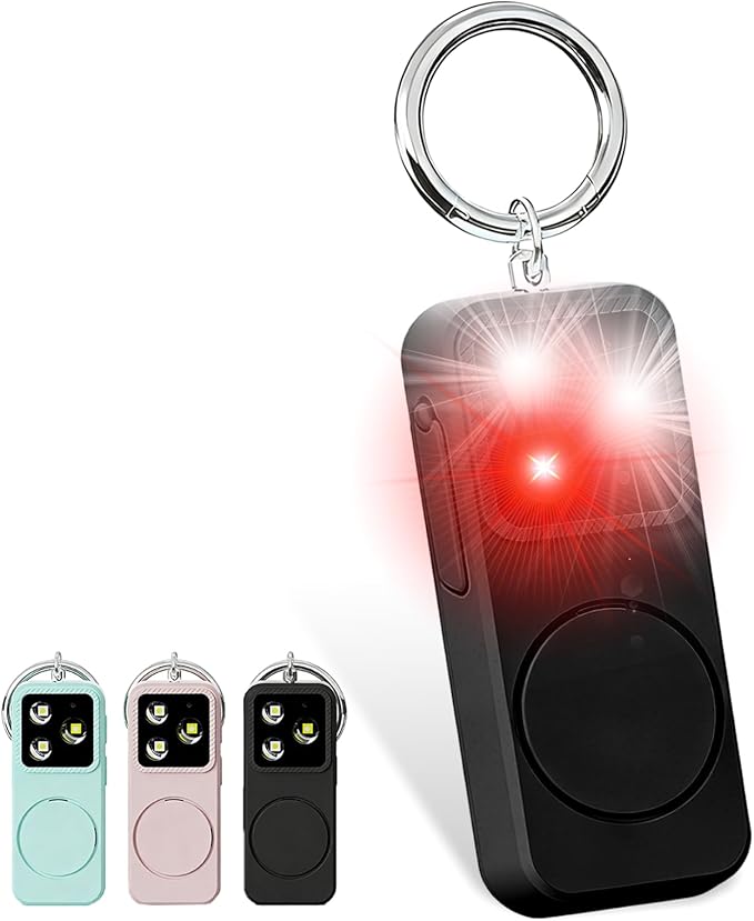 Rechargeable Personal Safety Alarm for Women, 150dB Emergency Siren with Strobe Light, Keychain Safety Alarm with Pull Pin, Compact Self Defense Alarm for Walking, Travel, College and Everyday Carry
