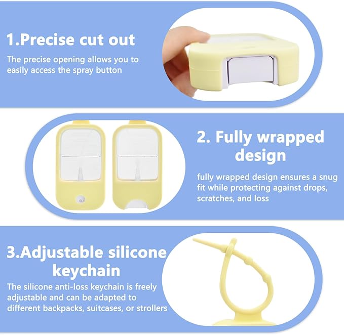 Silicone Case Compatible with Touchland Hand Sanitizer Spray (Fit for 1 FL OZ) Hand Sanitizer Holder Protective Case