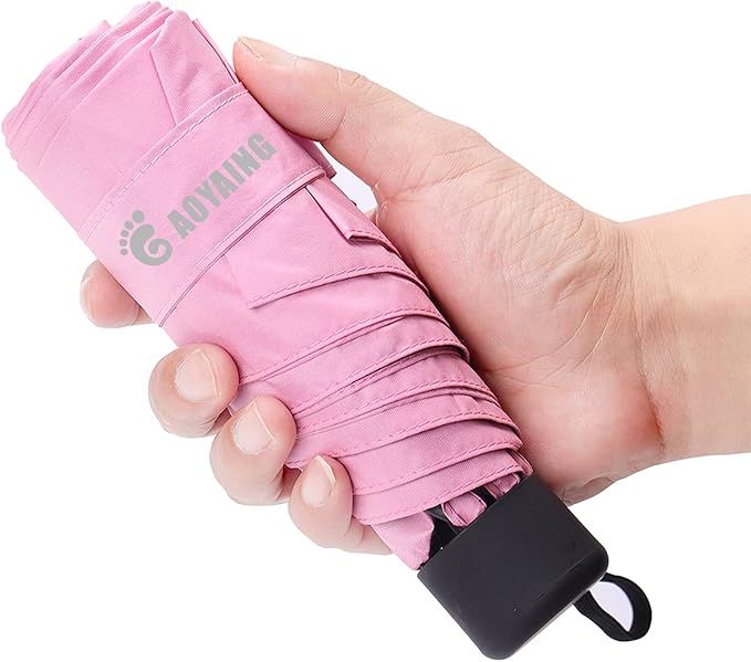 GAOYAING Small Mini Umbrella with Case Light Compact Design Perfect for Travel Lightweight Portable Parasol Outdoor Sun&Rain Umbrellas 34 Inches