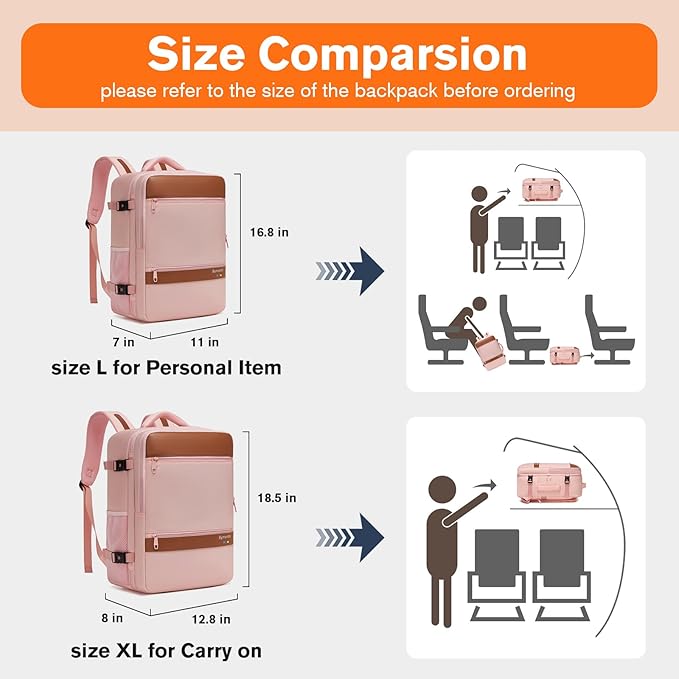 Smart Suitcase-style Laptop Backpack, 25L / 35L Practical Travel Bag for Work, Leisure & Flight, Luggage-Style Commuter Pack (Pink, 35L)