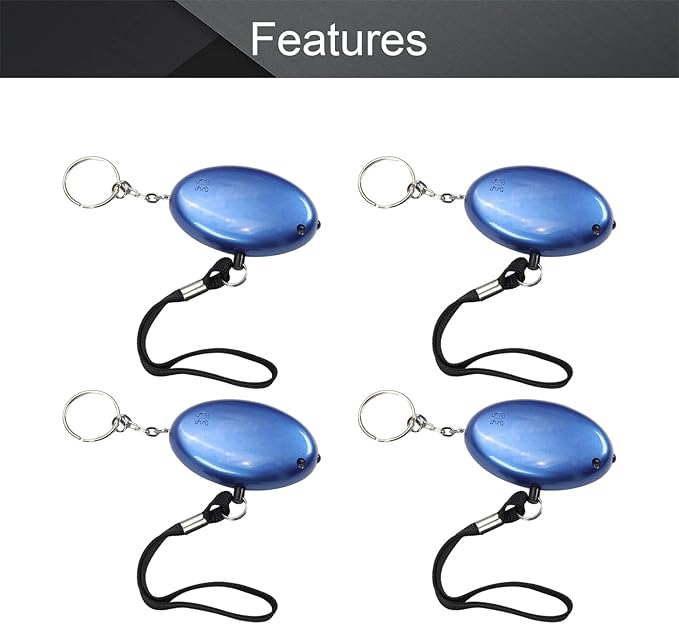 Othmro Safe Sound Personal Alarm 4 Pack 120DB Personal Security Alarm Keychain with LED Lights, Emergency Safety Alarm for Women, Men, Children, Elderly Blue