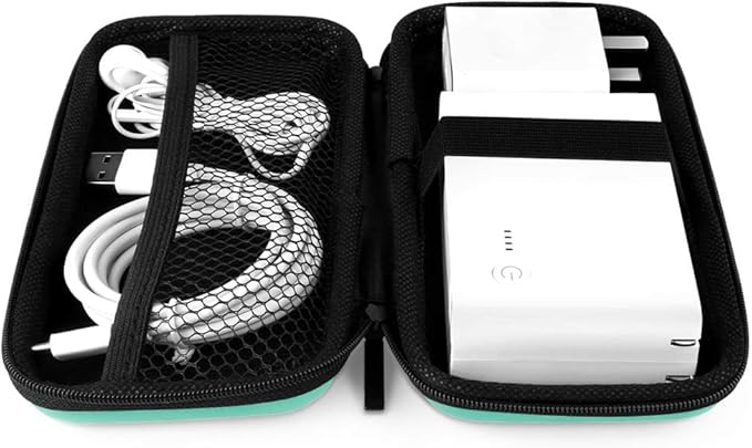 iMangoo Travel Essential Electronics Organizer Pouch Charger Case, Shockproof Dual Zipper Power Bank Cables Tech Accessories Purse, Men & Women Travel Must Have Storage Bag, 6.5x3.2x1 inch Mint