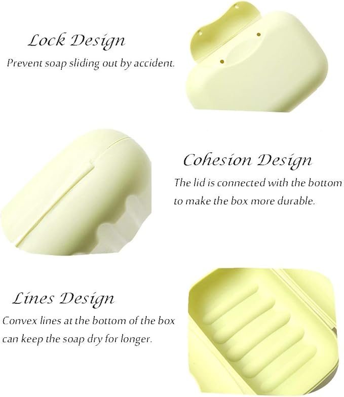 RETON 4 Pcs Portable Candy Color Soap Container Case Box Holder Organizer for Home, Bathroom, Hiking, Traveling, Camping and Other Outdoor Activities (4 Small)