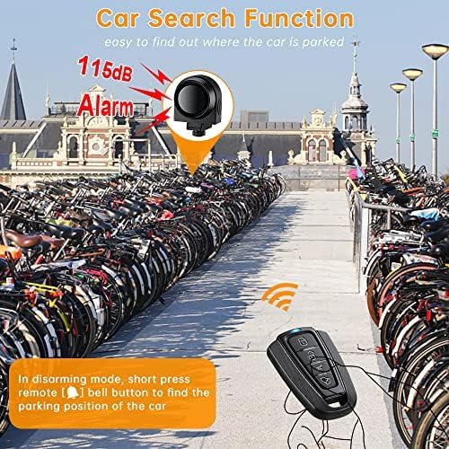 ONVIAN Wireless Bike Alarm with Remote, 115dB Loud Bicycle Anti Theft Alarm Vibration Motion Sensor System, USB-C Rechargeable Bike Alarms for Ebikes, Motorcycle, Scooter, Car, IPX5 Waterproof