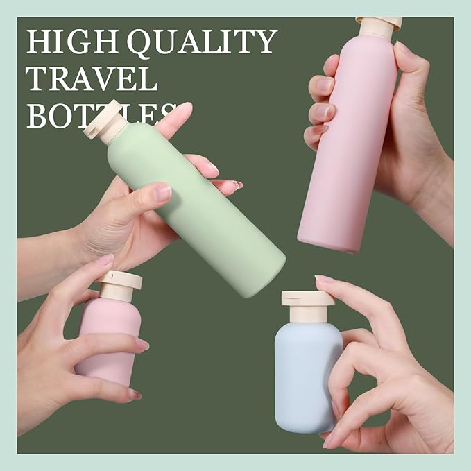 ASEVAT 8.8 oz Plastic Squeeze Bottles for Lotion, Shampoo, Body Lotion (4 Pcs)