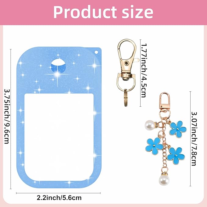 Silicone Case Compatible with Touchland Hand Sanitizer Spray Mist 1 oz with Flower keychain