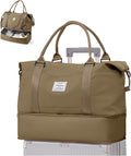 Travel Duffel Bag, 18x14x8 Inches Travel Bag Spirit with Shoes Compartment, Weekender Overnight Bag for Women with Trolley Sleeve, Carry On Bag for Airplanes Sport Tote Gym Bag(Khkai).