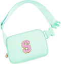 Uygafly Belt Bag Fanny Pack Crossbody Bags with Initials Letter Patch Cute Stuff Birthday Gifts for Teenager Girls Trendy Stuff for Teens | Light Green,S