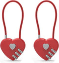 Small Combination Padlock, Cable Locks with Combination, Cute Padlock with Number, Combo Cable Lock for Luggage, Suitcase, Gym Locker, Backpack Zipper, Bag, Toolbox, Helmet, Travel Safe