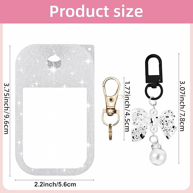 Silicone Case Compatible with Touchland Hand Sanitizer Spray Mist 1 oz with Bow Keychain