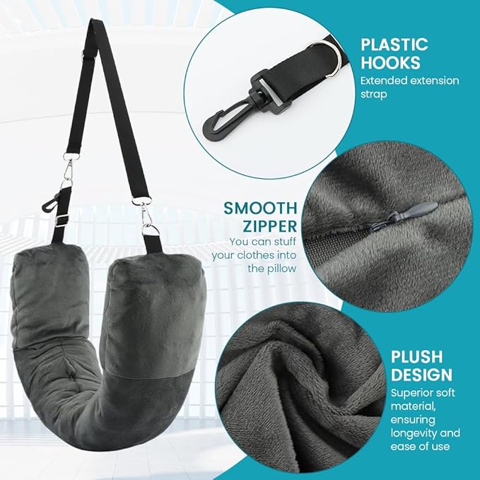Saycker 2Pcs Stuffable Travel Pillow,Stuffable Neck Pillow for Travel,Fillable Travel Pillow Storage Bag,with 2 Eye Mask,Multiuse Neck Pillow for All Seasons,Travel Essentials,No Filler