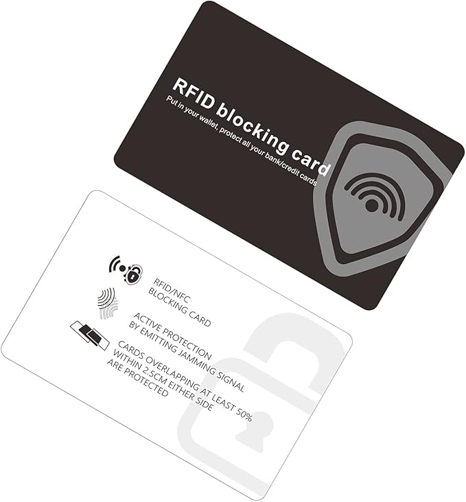 6 Pack RFID Blocking Card, NFC Contactless Credit Card Protector Safe Wallet Shield Bank Card Blocker
