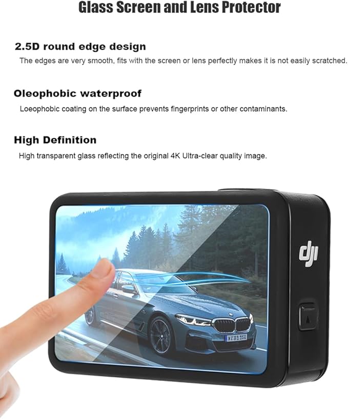 Accessories Kit for DJI Osmo Action 5 pro / 4/3 Waterproof Case Housing Glass Screen Protector Film Silicone Case Lens Cover for DJI Action 5Pro / 4/3