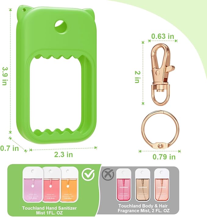 Hand Sanitizer Spray Case for Touchland Silicone Touchland Case Keychain Cute Hand Sanitizer Holder Keychain Compatible with Touch land Power Mist Gentle/Glow Mist