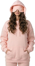 Ainangua Womens Oversized Pullover Essentials Hoodie with Eye Mask Comfor Airplane Mode Travel Office Vacation Sweatshirt