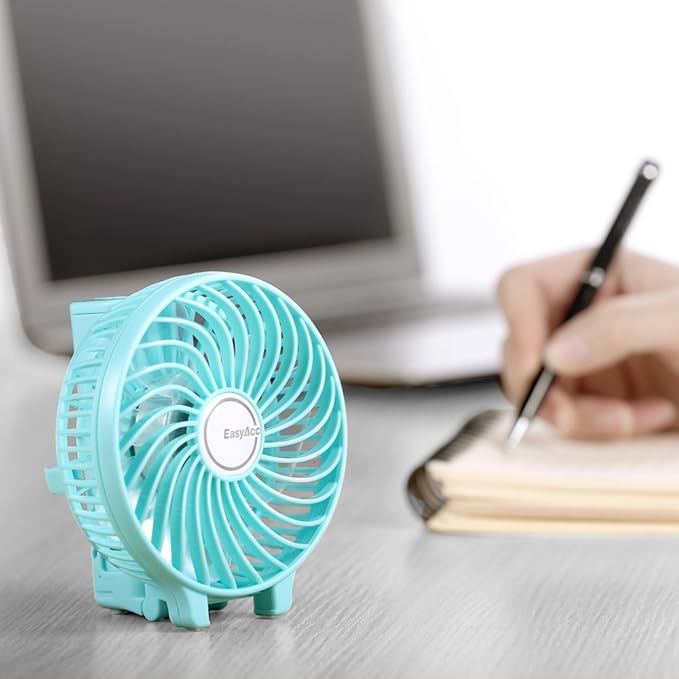 EasyAcc Mini Handheld Fan, USB Desk Fan Small Personal Portable Stroller Table Fan with Rechargeable Battery Operated Cooling Folding Electric Fan 3-10H Working Hours for Travel Office Outdoor