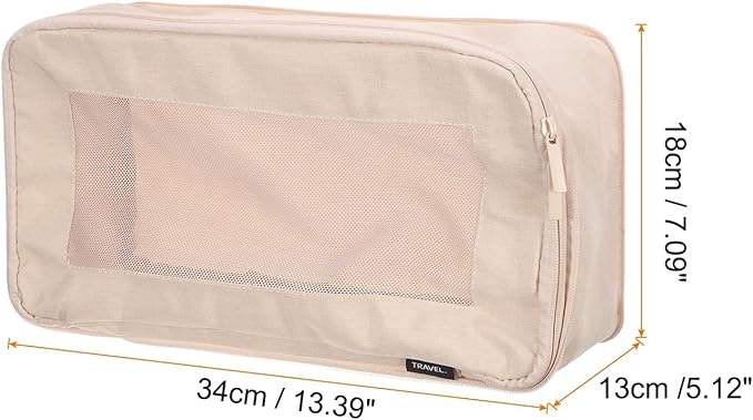 HARFINGTON Compression Packing Cube for Suitcases 34x18x13cm Lightweight Luggage Organizers Bag Travel Essentials Compression Bags for Carry on Suitcases, Beige