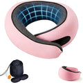 Travel Neck Pillow- 360° Ergonomic Memory Foam Travel Neck Pillow Airplane,Premium Breathable Relief Neck Pain for Long Flights,Car & Office（Pink