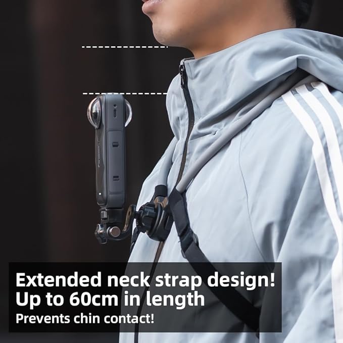 Magnetic Neck Mount for Action Camera, Quick Release Chest Holder Mount for Hands-Free POV/Vlog with Adjustable Chest Strap for Insta360 X5/X4/X3, Gopro 13/12/11, DJI Action 6/5pro/4, Nano and More