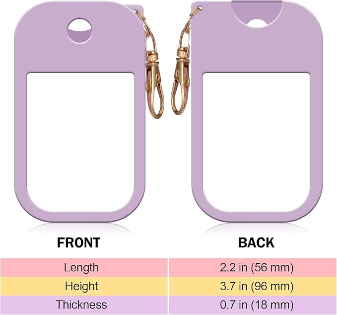 2 Pack Silicone Case for Touchland Hand Sanitizer Spray 1 FL OZ/30 mL, Purple & Pink Portable with Keychain, Protective Cover Compatible with Touchland