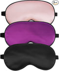 Sleep Mask, Silk Eye Mask for Sleeping with Adjustable Strap, Blindfold Eyeshade for Men & Women, Comfortable & Soft Eye Cover Eyeshade for Night Sleep (Black, Pink, Purple)