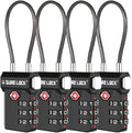 SURE LOCK TSA Approved Luggage Locks – 3-Digit Combination Cable Lock with Red Indicator, Large Dial & Easy-Press Button for Suitcases and Backpacks – Multi-Pack & Color Options