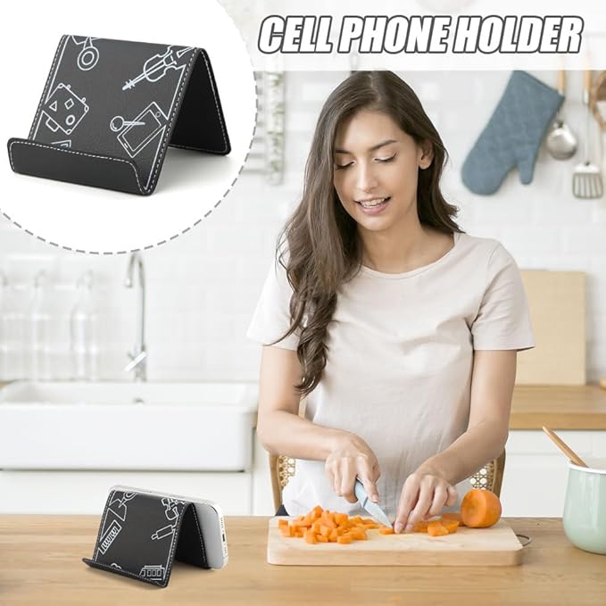 Airplane Phone Holder, Flexible Tablet Holder Plane Travel Essentials, Flex Flap Phone Stand for Flying Desk Treadmill Hotel Smartphone Mobile Devices (Black)