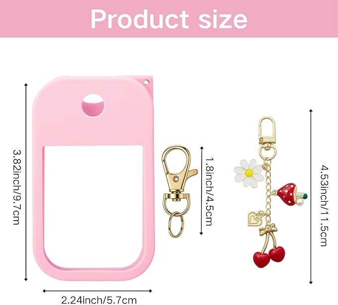 Hand Sanitizer Spray Case with Keychain, Durable Silicone Holder Compatible with Touchland Power Mist & Glow Mist (1 fl oz)