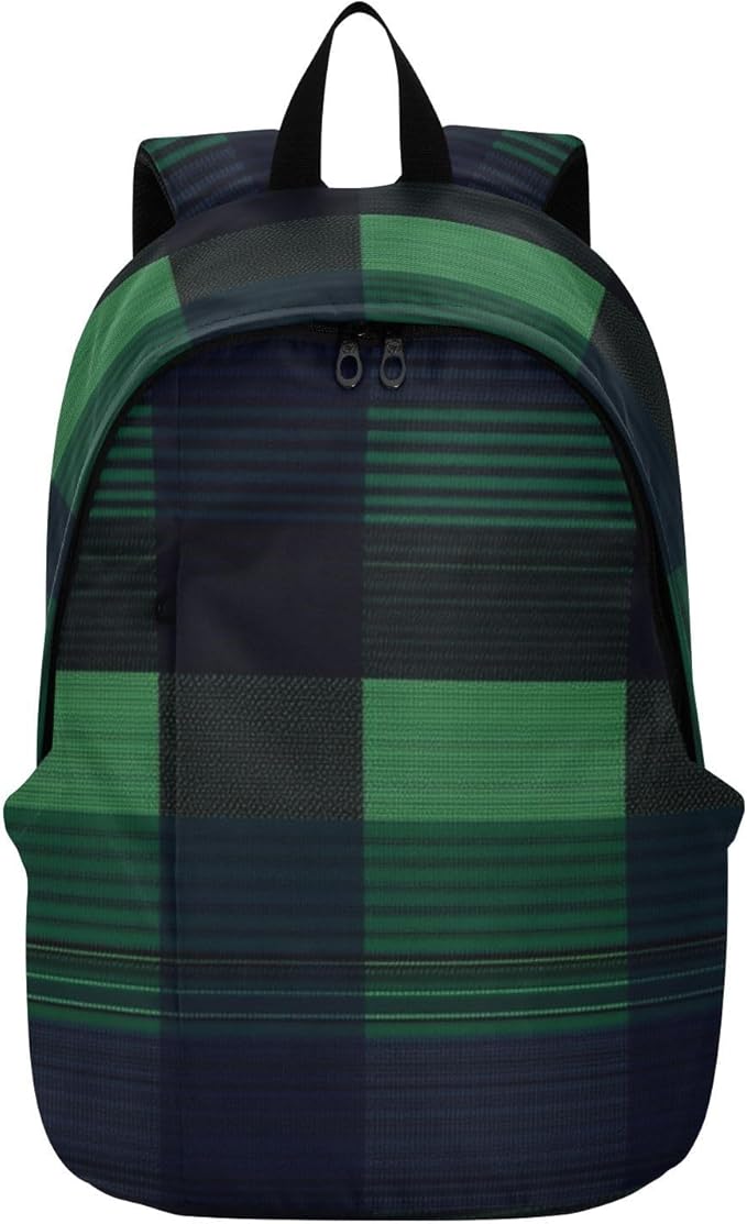 Anti Theft Backpack Laptop Bag Laptop Bag 15.6 Inch for Women & Men Outing Work Family TravelBuffalo Plaid Check Navy Blue Green