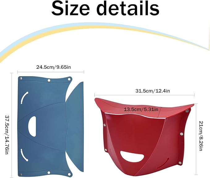 Foldable Airplane Foot Rest for Long Flight, Portable Camping Hiking Stool Travel Under Desk Foot Leg Rest for Airplane, Subway, Outdoor (Red+Navy)