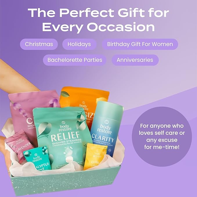 Body Restore Shower Steamers Aromatherapy 15 Pack – Mothers Day Gifts for Mom, Spa Gifts for Women, Relaxation Stress Relief Self Care – Premium Lavender Essential Oil Tablets