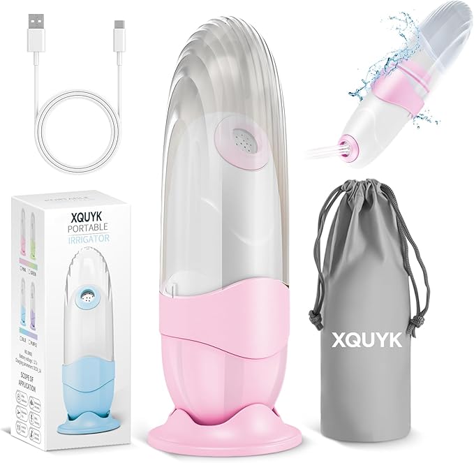 Portable Bidet for Travel Mini Handheld Bottle-Ready Jet Sprayer, Type-C Rechargeable with Gentle & High-Pressure Modes, On-The-Go Camping Toilet Hygiene for Women, Men & Babies（Pink）