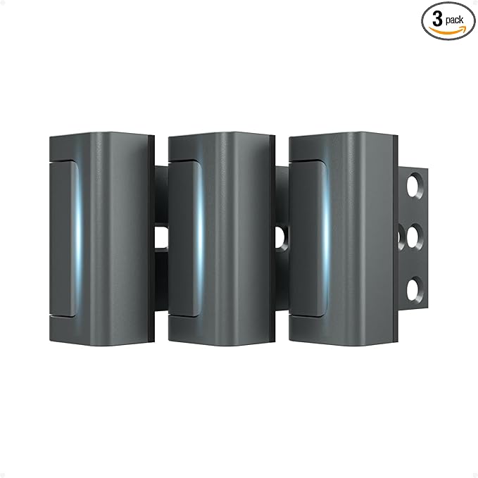 Door Reinforcement Lock, 3PACK Home Security Door Lock Withstands 800 lbs, Childproof Top Door Lock Latch for Toddlers Safety, Inside Night Defender for Inward Swinging Doors
