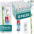 Stuhrling Bottle TrekTote Bulk Oral Care Kits, Toothbrush Toothpaste Floss Picks Set, Travel Dental Hygiene Kits, Bulk Case Hygiene Kits