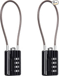 SEPOX® Compact Design Twins Resettable 4-Digit Combination Padlock, Extra Long Cable – Personalized Password, Durable Vinyl Steel Cable, Multipurpose Lock for Suitcase, Gym Lockers, Toolbox – Black