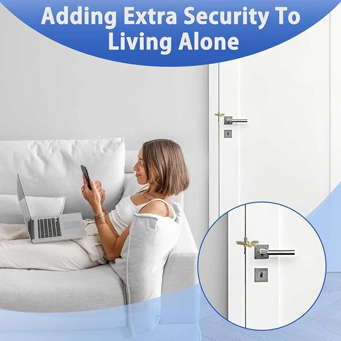 Adjustable Portable Door Lock, Hotel Door Locks for Travelers Security, Prevent Unauthorized Entry, for Home, Travel, Hotels, Apartments (Gold)