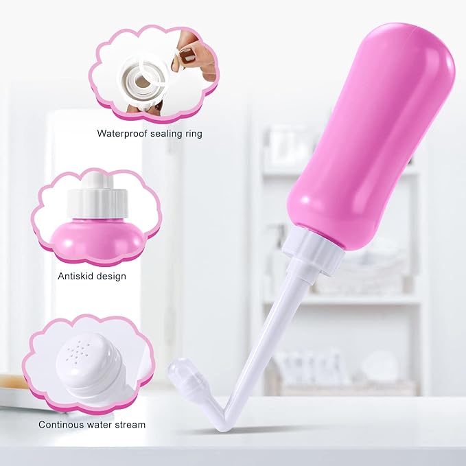 Portable Bidet Travel Large Capacity 450ml(15oz) Personal Toilet Handheld Pink