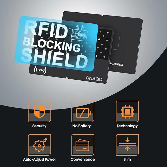 RFID Blocking Card Credit Card Protector for Wallets, Passport Shield & NFC Blocking Device | Anti-Skimming Protection for Debit, ID & EMF Cards | Travel Accessories for Men and Women