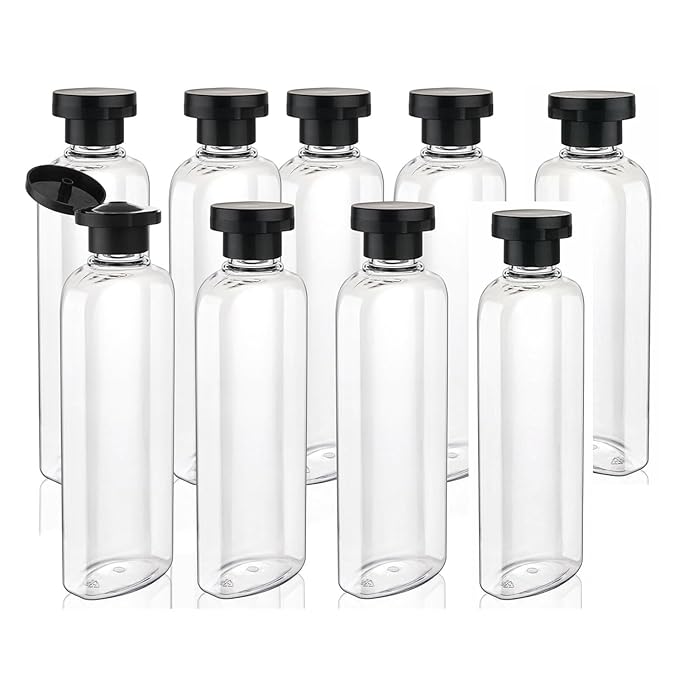 Travel Shampoo and Conditioner Bottles 7.7oz 9 Pack Leak Proof Squeeze Bottles with Flip Cap Refillable Containers Plastic Travel Bottle for Toiletries for Lotion Shampoo Conditioner