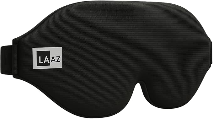 Sleep Eye Mask for Side Sleepers, 3D Contoured Blackout Blindfold for Women & Men, Soft Memory Foam Silk Sleep Mask, Adjustable Light Blocking Eye Cover for Travel, Nap, Cooling Comfort