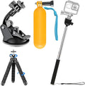 Accessories Kit for Action Camera, Handheld Selfie Stick + Suction Cup Mount + Floating Handle Grip + Flexible Octopus Tripod, Universal Action Camera Bundle for Recording VLOG/POV