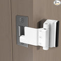 INIRET 2 Packs White Adjustable Heavy Duty Zinc Alloy Portable Door Lock,Security Device for Enhanced Safety,for Home,Hotels,Travel,Apartments Prevents Unauthorized Entry,No Drill