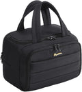 Bagstellar Travel Toiletry Bag for Women, Lightweight Large Quilted Puffy Makeup Bag Wide-open Make up Organizer Cloud Cosmetic Bag w/Handle for Traveling, Toiletries, Essentials, Accessories, Black